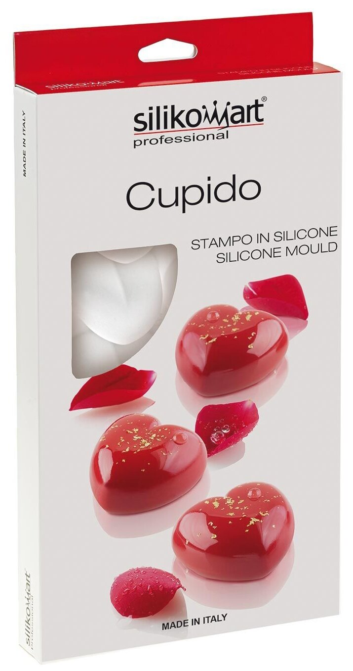 Силиконовая форма объемная сердца 15 ячеек Cupido30 Silikomart - фотография № 3