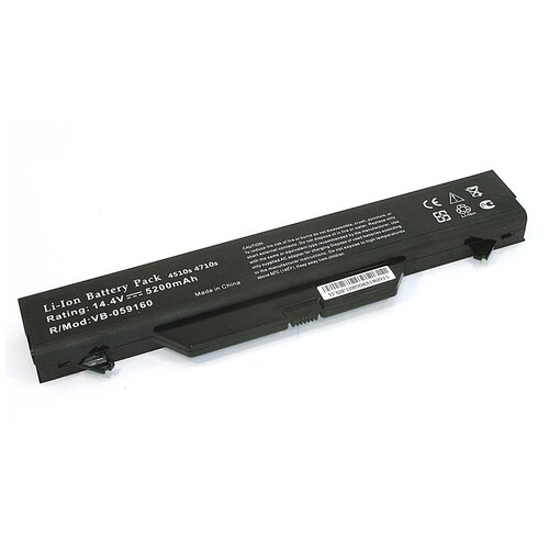 Аккумуляторная батарея для ноутбука HP Compaq 4510s 4710s (HSTNN-IB89) 14.4V 5200mAh OEM черная аккумулятор для ноутбука hp probook 4510s 4515s 4710s 11 1v 4400mah