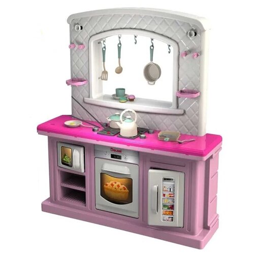 Купить KG01480/10 Детская кухня малая, бело-розовая, с подсветкой и музыкой, 34 предмета, Doloni