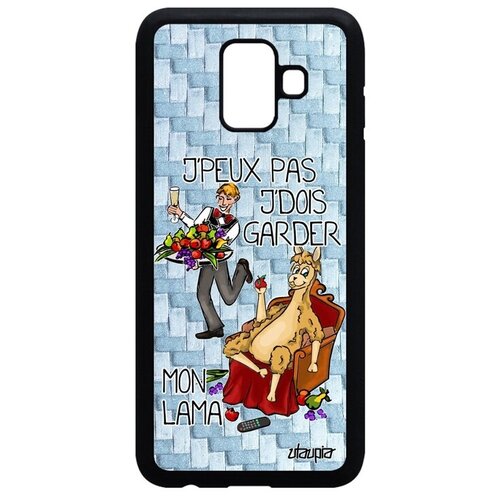 фото Противоударный чехол на телефон // samsung galaxy a6 2018 // "не могу - у меня лама!" крутой повод, utaupia, голубой