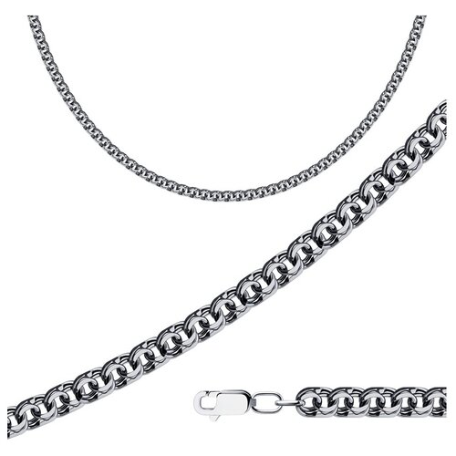 Цепь SOKOLOV, серебро, 925 проба, чернение, длина 40 см, средний вес 26.03 г цепь sokolov из чернёного серебра с алмазной гранью 998141504 размер 50 см