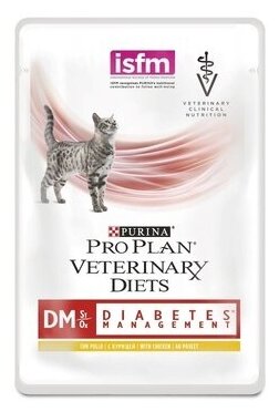 Влажный корм для кошек Purina Pro Plan Veterinary Diets DM St/Ox DIABETES MANAGEMENT, при сахарном диабете, с курицей, 18 шт. х 85 г - фотография № 13