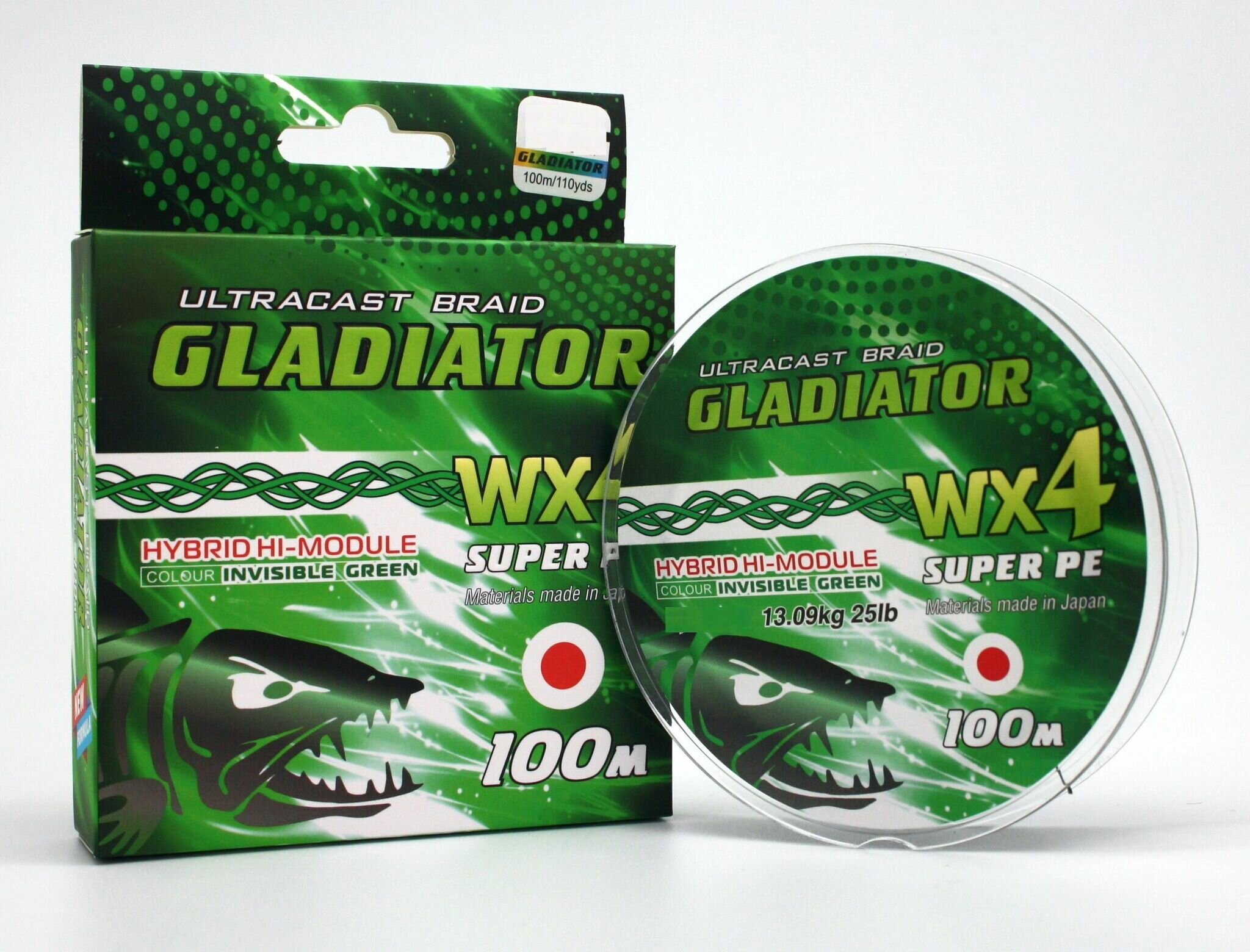 Плетеный шнур Gladiator 0,12мм зеленая 100м