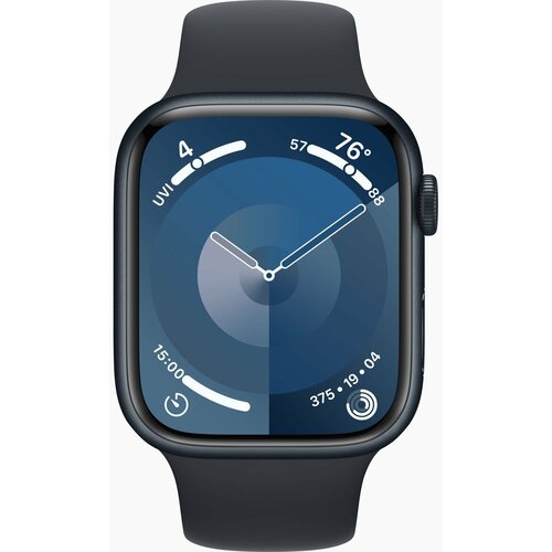 Умные часы Apple Watch Series 9 45 мм Aluminium Case GPS, Midnight Sport Band - M/L