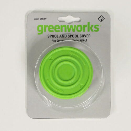 Изображение товара Катушка триммерная Greenworks комплект с леской 1 65 мм и крышкой зеленого цвета