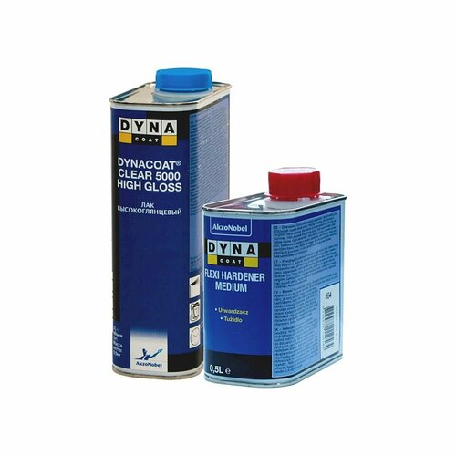 Высокоглянцевый лак Dynacoat Clear 5000 High Gloss HS 1 л. + отв. Flexi Medium 0,5 л.
