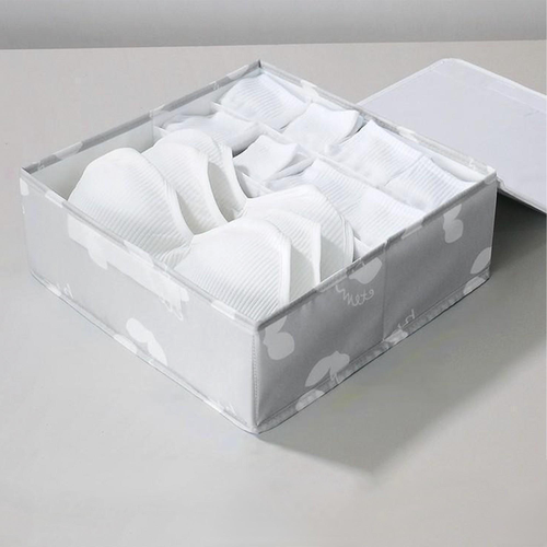 Органайзер, органайзер для хранения в шкаф, контейнер для хранения одежды, органайзер для нижнего белья, контейнер для хранения, органайзер для вещей, коробка для хранения, органайзер для хранения вещей, ящик для хранения плешоп с крышкой, 9 отделений