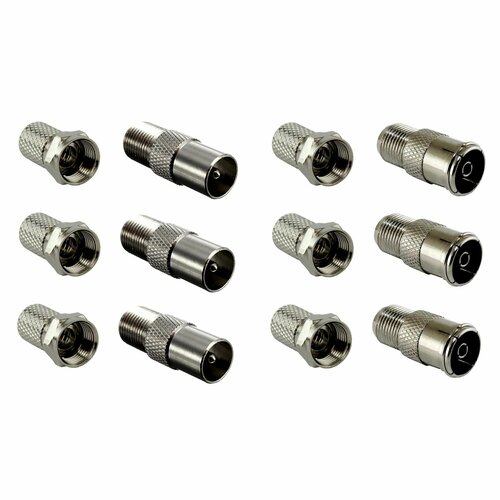 Антенный штекер прямой Штекер TVF - 3шт Гнездо TV F - 3шт F-коннектор - 6шт 584₽