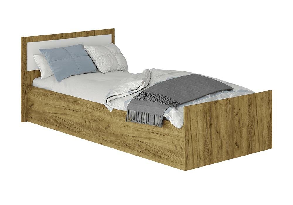 фото Кровать Мебелони Евро Light; основание ЛДСП; крафт / белый 105x203.2x75 см