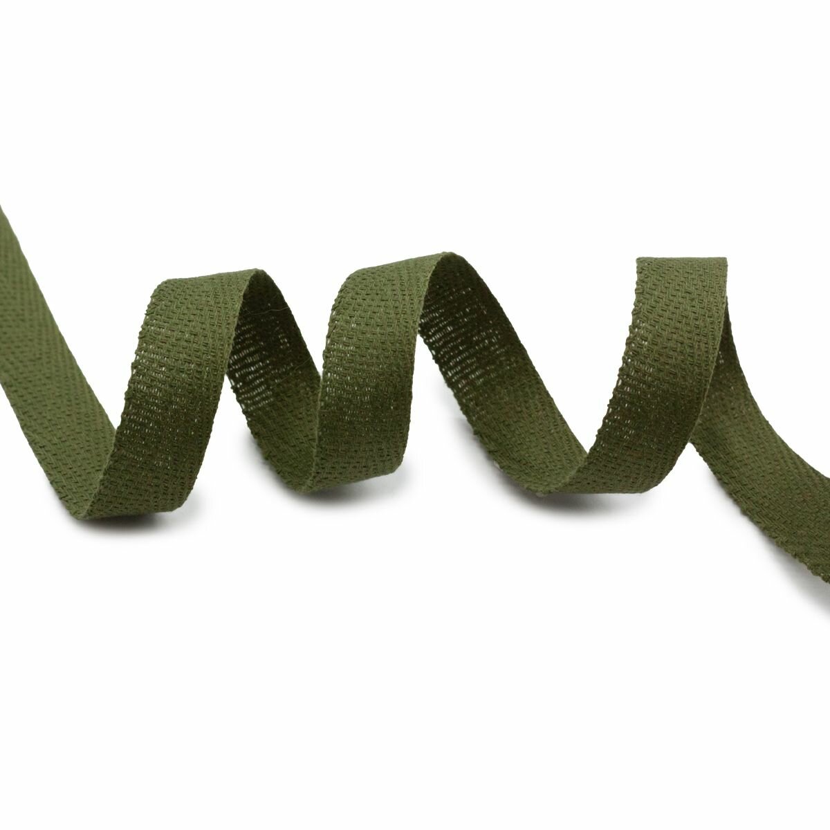 Тесьма киперная хаки 100 % хлопок 13 мм - 10 м — фото 1