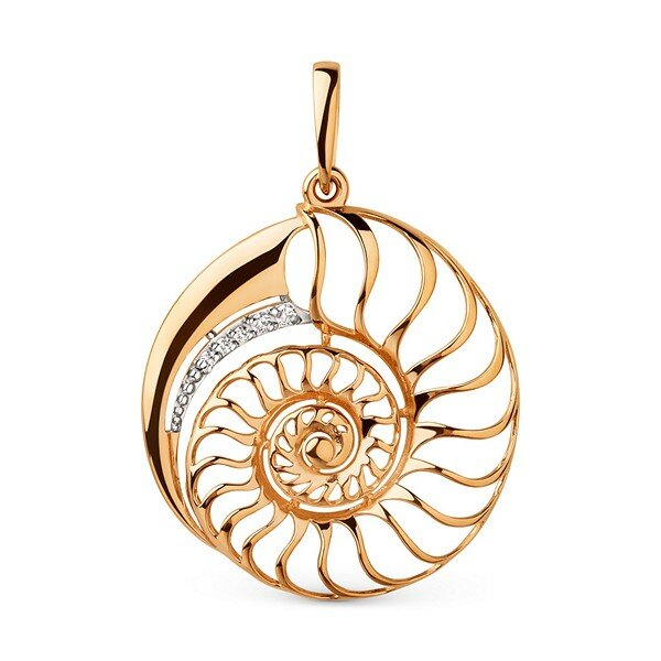 Подвеска JEWELIN, красное золото, 585 проба, фианит
