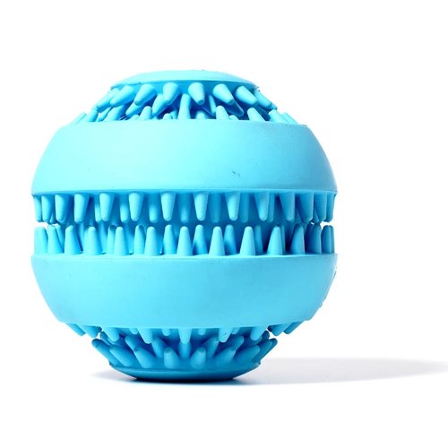 SkyRus Игрушка для собак резиновая "Мяч для лакомств", голубая, 7.6см