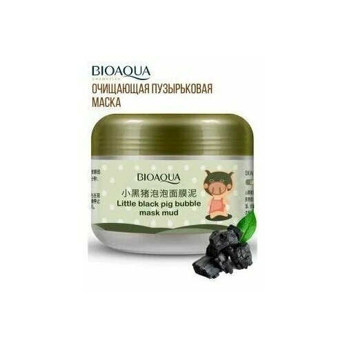 Маска для лица пузырьковая Bioaqua Little Black Pig Bubble Mask Mud