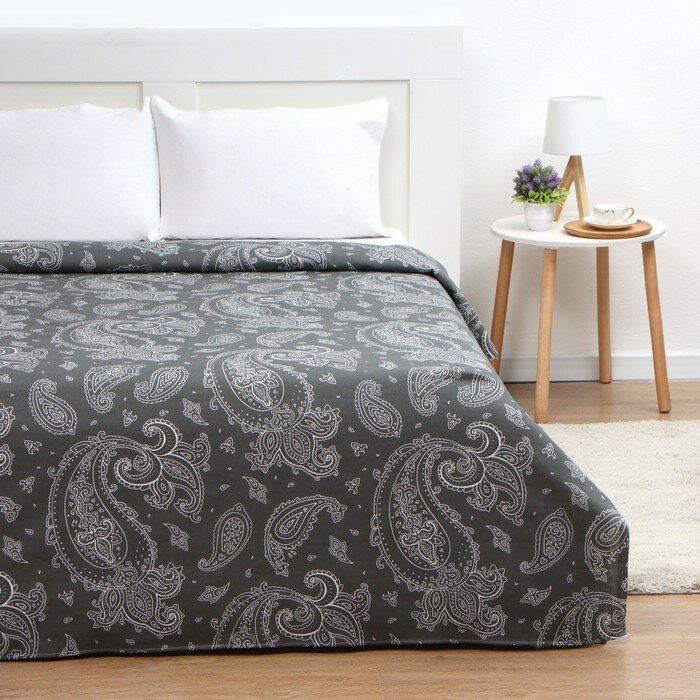 фото Экономь и Я Пододеяльник 1,5 сп Экономь и Я "Узоры востока" цв. графит, 147*210±3 120 гр/м2,100%хл, бязь