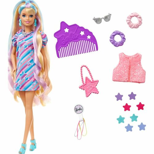 Кукла Barbie Totally Hair Звездная красотка HCM88 кукла barbie totally hair бабочки hcm87