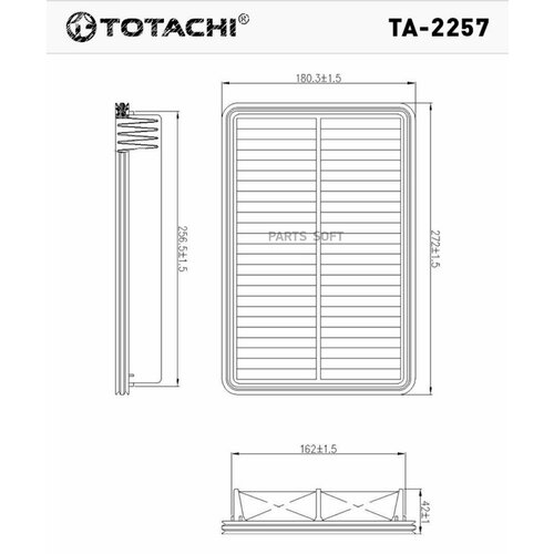 Фильтр воздушный TOTACHI TA-2257 | цена за 1 шт