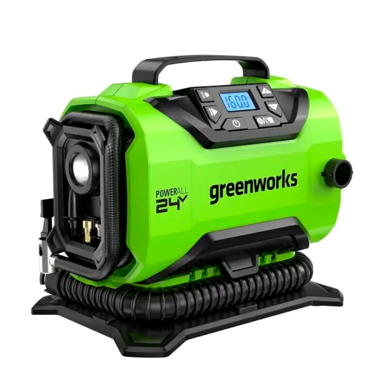 GREENWORKS Домкраты ACG301 Компрессор автомобильный аккумуляторный 24V 12V от сети автомобиля  без АКБ и ЗУ 3400807