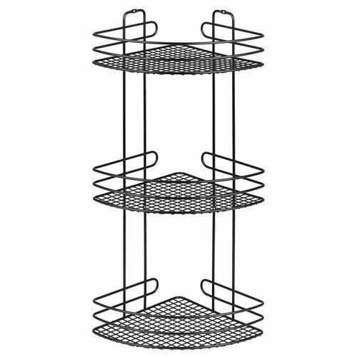 Полка угловая 3-уровневая чмз 22х22х56см черная 5299₽