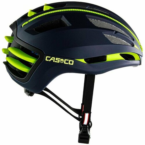 Шлем CASCO SPEEDairo 2 (с визором) (синий/желтый) (M) шлем открытый helmet с визором для велосипеда и самоката