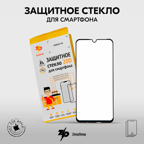 Защитное стекло (поклейка на экран) 20D для Huawei Honor, черное Full Glue ZeepDeep 20D защитное стекло для iphone x xs 11 pro full glue zeepdeep 20d