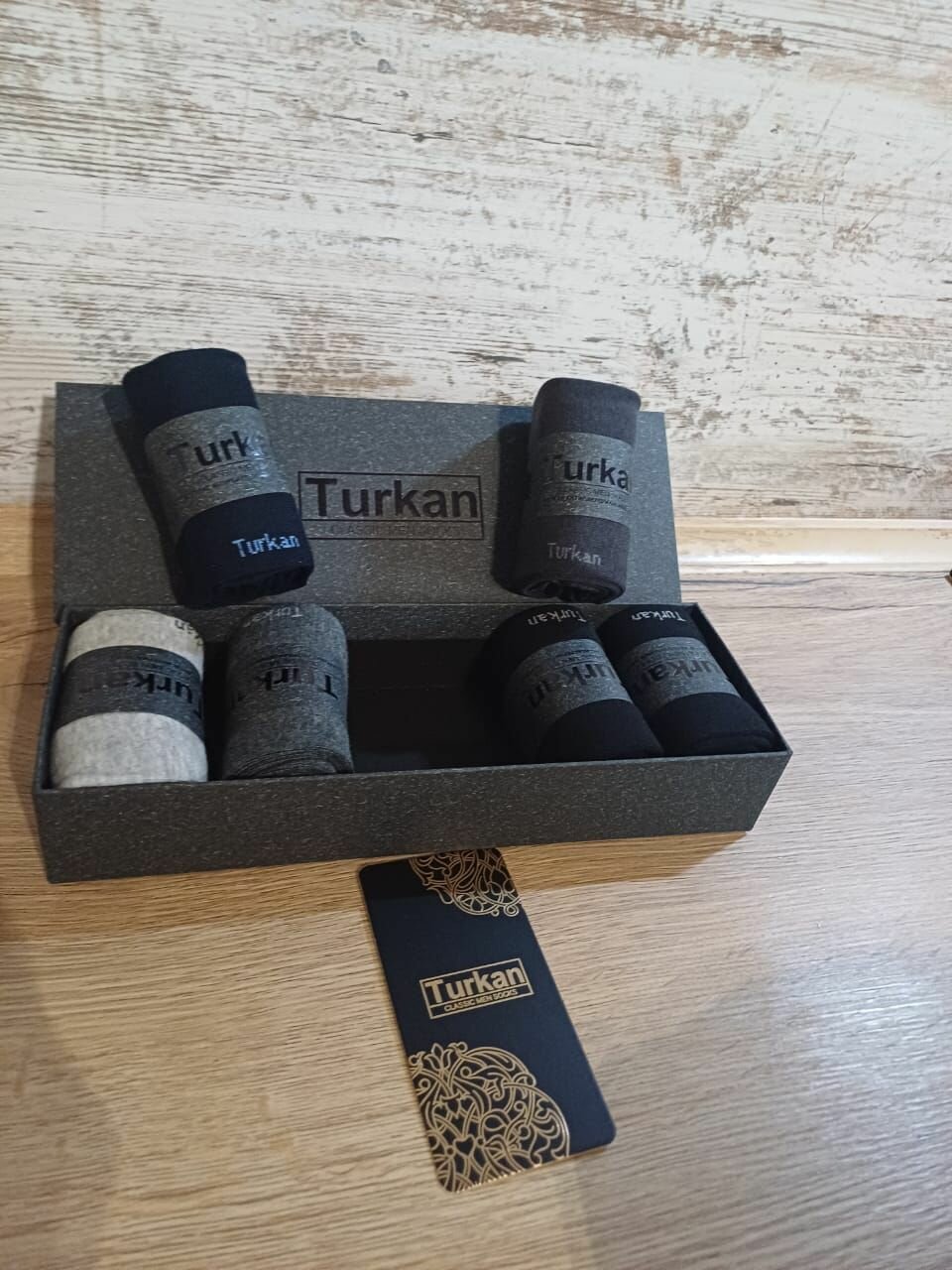 Носки Turkan Носки Turkan Туркан гифт, 6 пар, размер 41/47, серый, темно-серый, черный, синий