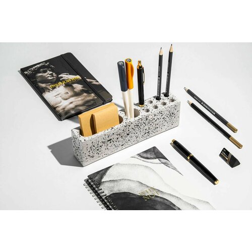 Карандашница - органайзер для канцелярии Белый Терраццо 6500₽