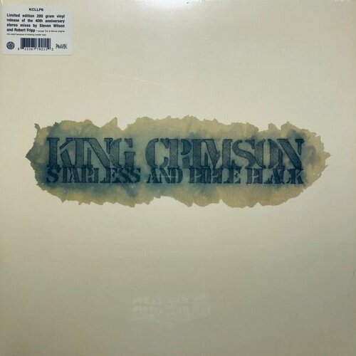 Виниловая пластинка King Crimson. Starless And Bible Black (LP, Limited Edition, 200 gram, Gatefold) king crimson lizard remastered 200g limited edition