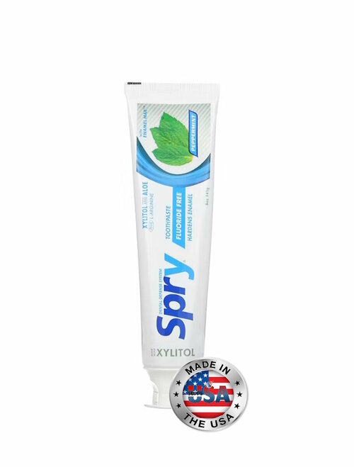 Зубная паста Xlear Spry Toothpaste, защита от зубного камня, без фтора, перечная мята, 141 г