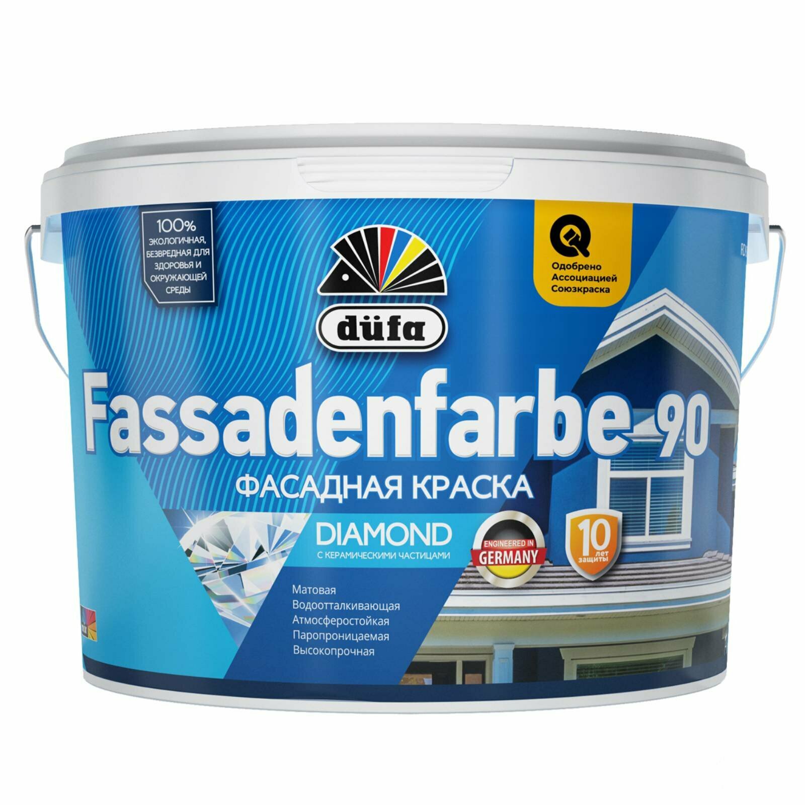 Краска DUFA FASSADENFARBE RD90 фасадная акриловая атмосферостойкая 9л белая