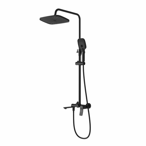 Душевая стойка Advans 500 K3509210 с верхним душем ручной лейкой и смесителем черный матовый 19500₽