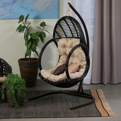 Изображение товара Подвесное кресло Лучиано, Кресло-кокон, Мебель для сада и дачи MALACCA бронза+ подушка