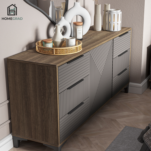 Комод для одежды и вещей HomeGrad Palay графит/ дуб табачный