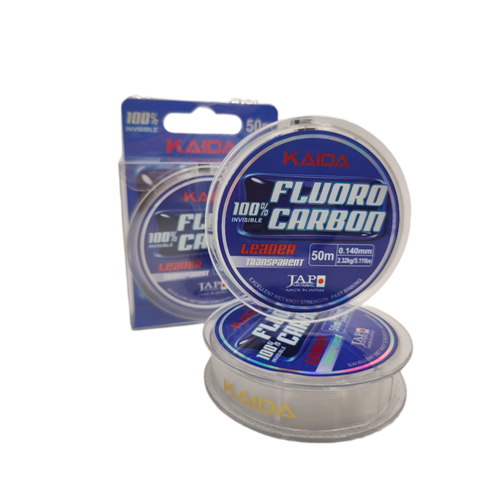 Леска поводковая fluorocarbon каида 50м 0.14мм 2.32 кг