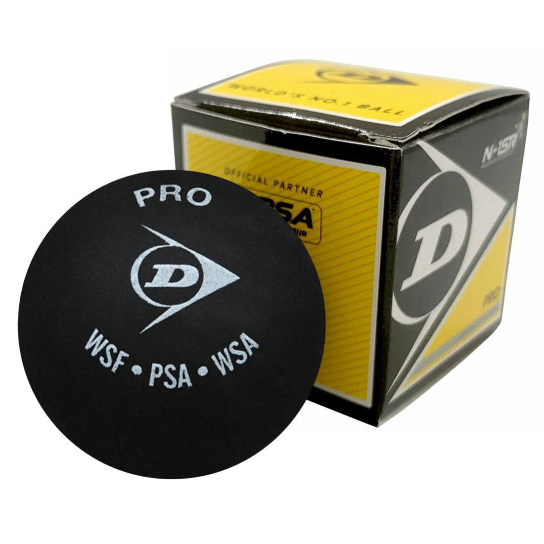 Мячи для сквоша Dunlop 2-Yellow Pro x1 Отскок: Очень слабый каучук