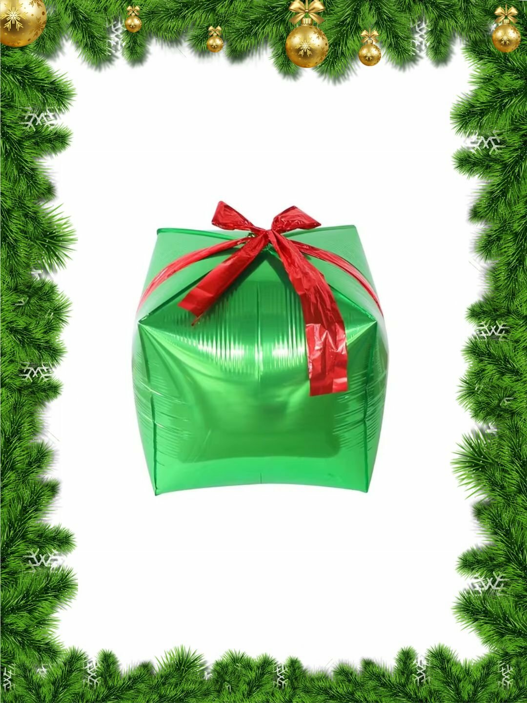 Новогодние украшения, воздушные шары, Олени, Дед Мороз - Ментоловый