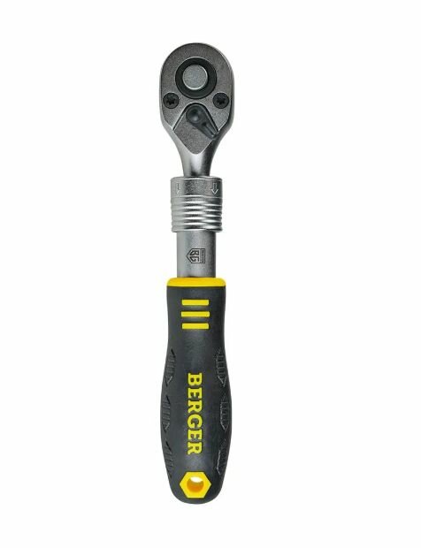 Трещотка BERGER BG2183 телескопическая 1/4", 150-200мм, 72 зубца