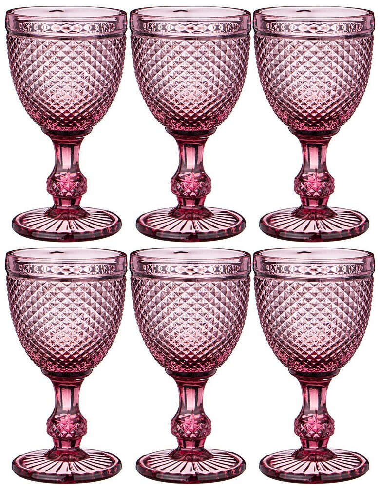 Набор бокалов для вина гранат 6шт серия muza color 300мл Lefard (781-157)