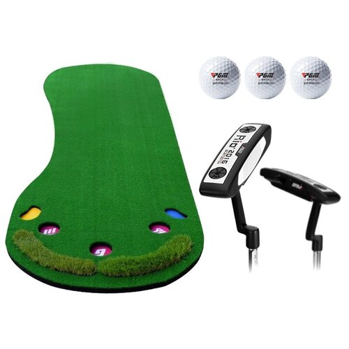 Дорожка для мини-гольфа 300*100 см + паттер + 3 мяча pgm portable golf swing analyzer indoor multifunction simulator