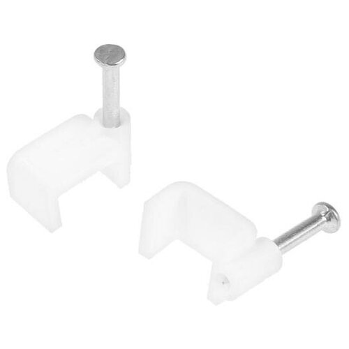 фото Зубр скоба- держатель для плоского кабеля "зубр мастер", 10 мм, с оцинкованным гвоздем, 40 шт.