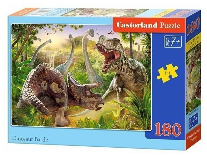 Пазл 180 Битва динозавров В1-018413 Castor Land