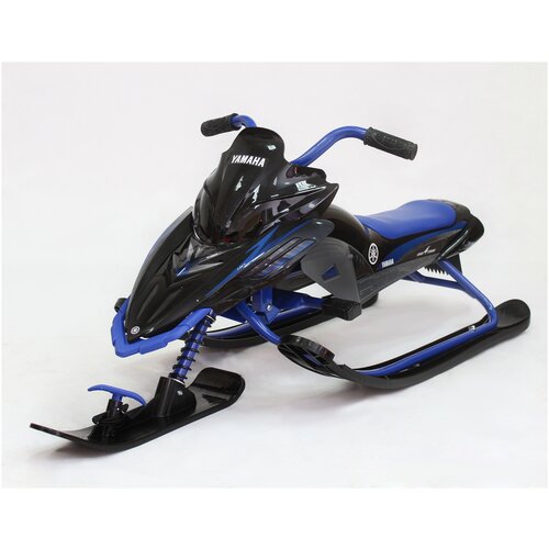 фото Снегокат yamaha apex snow bike with led-light, мягкое сиденье, black/blue (синий/черный)