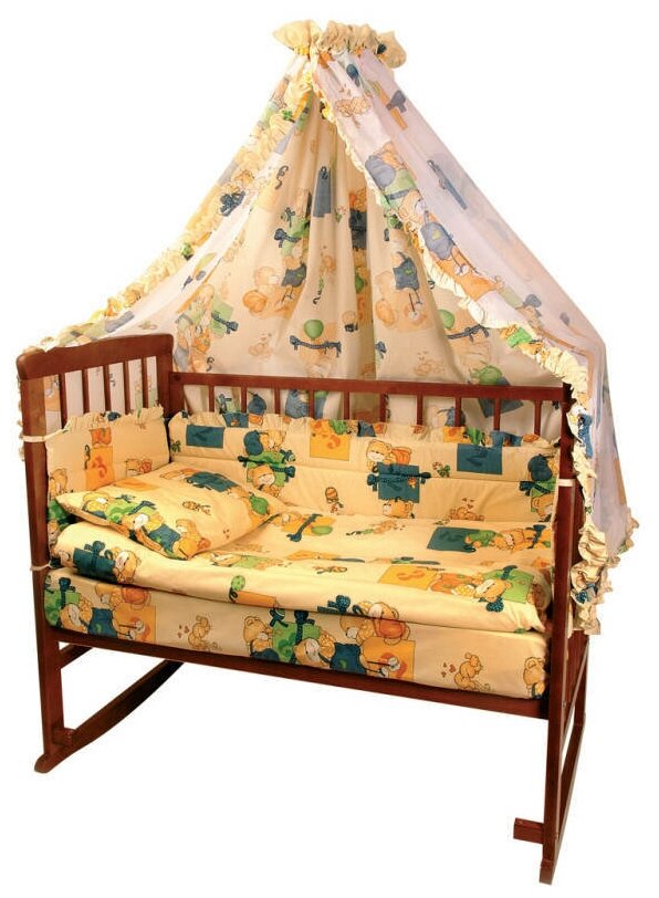 Балдахин для детской кроватки МамаШила "Дюймовочка" (вуаль, ткань) 150х300 см 10082