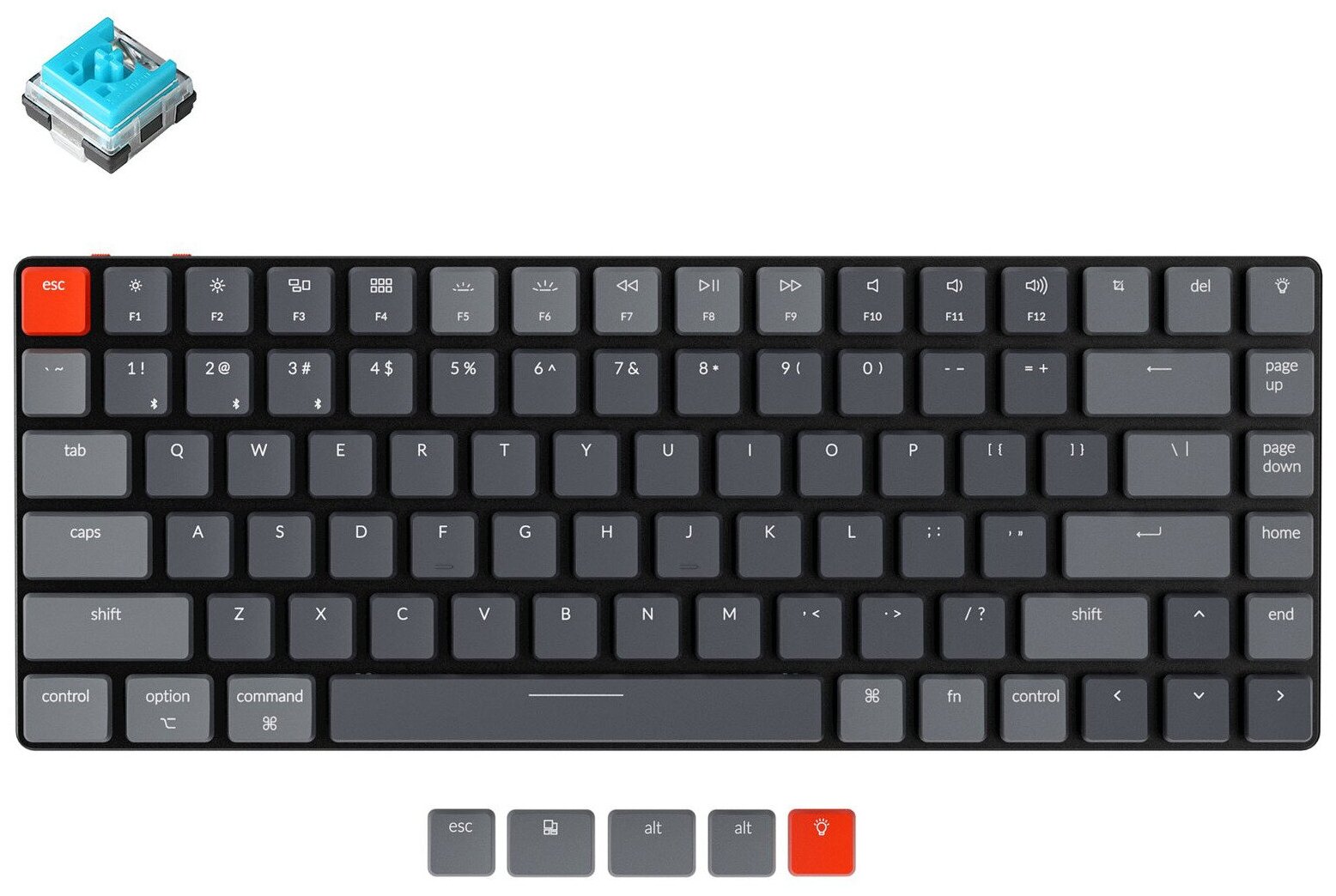 Keychron K3-E2 (75% (84 кл.), Keychron Optical Blue Switch, RGB, Hot-Swap, -) беспроводная