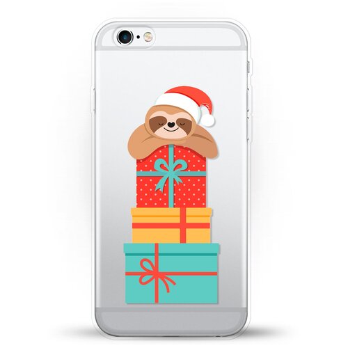 фото Силиконовый чехол новогодний "ленивец" на apple iphone 6/6s andy & paul