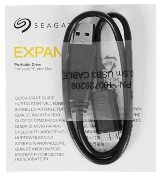Внешний диск HDD SEAGATE Expansion Portable , 2ТБ, черный - фото №2