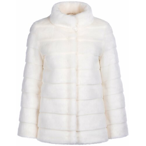 Полушубок ONLY ME под белую норку в полоску, размер 44