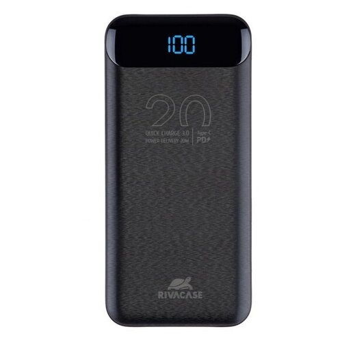 RIVACASE VA2582 (20 000mAh), QC/PD 22.5W внешний аккумулятор с дисплеем, черный /24