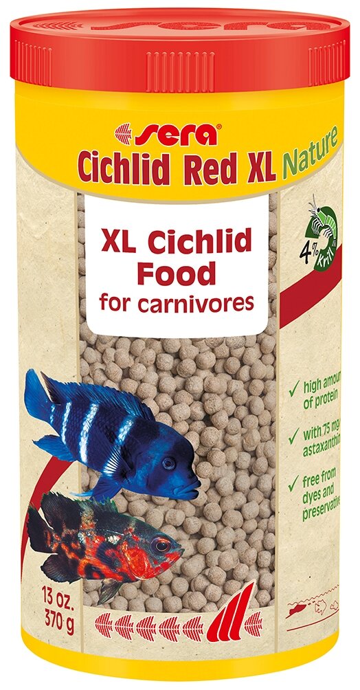 Sera Cichlid Red XL Корм для цихлид крупных размеров - 370 г