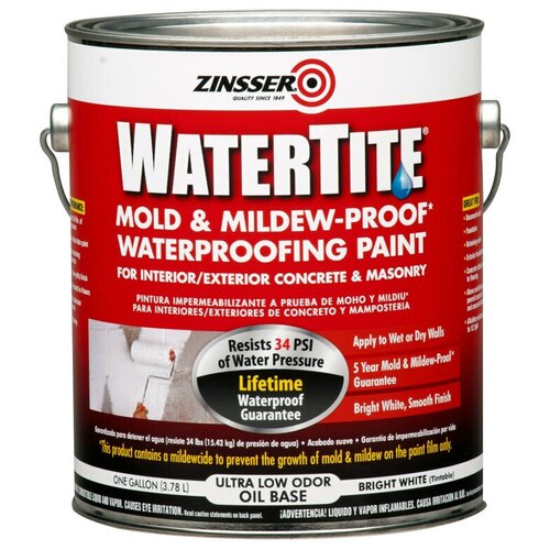 Краска Zinsser Watertite Mold  & Mildew-Proof Waterproofing Paint фасадная (gal (US) 3,78 л.)