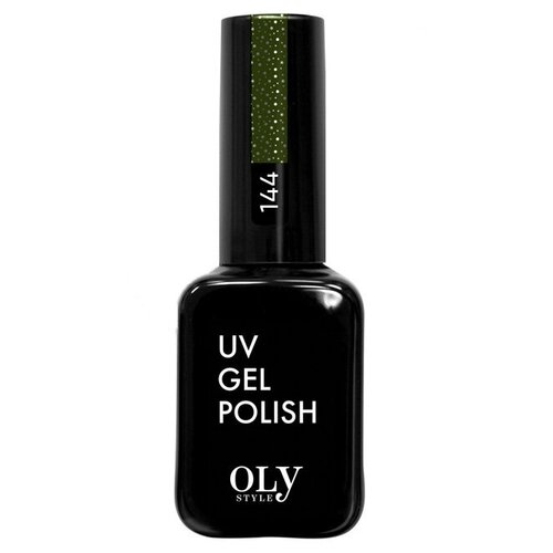 Olystyle гель-лак для ногтей UV Gel Polish, 10 мл, 144 мерцающий золотистый зеленый